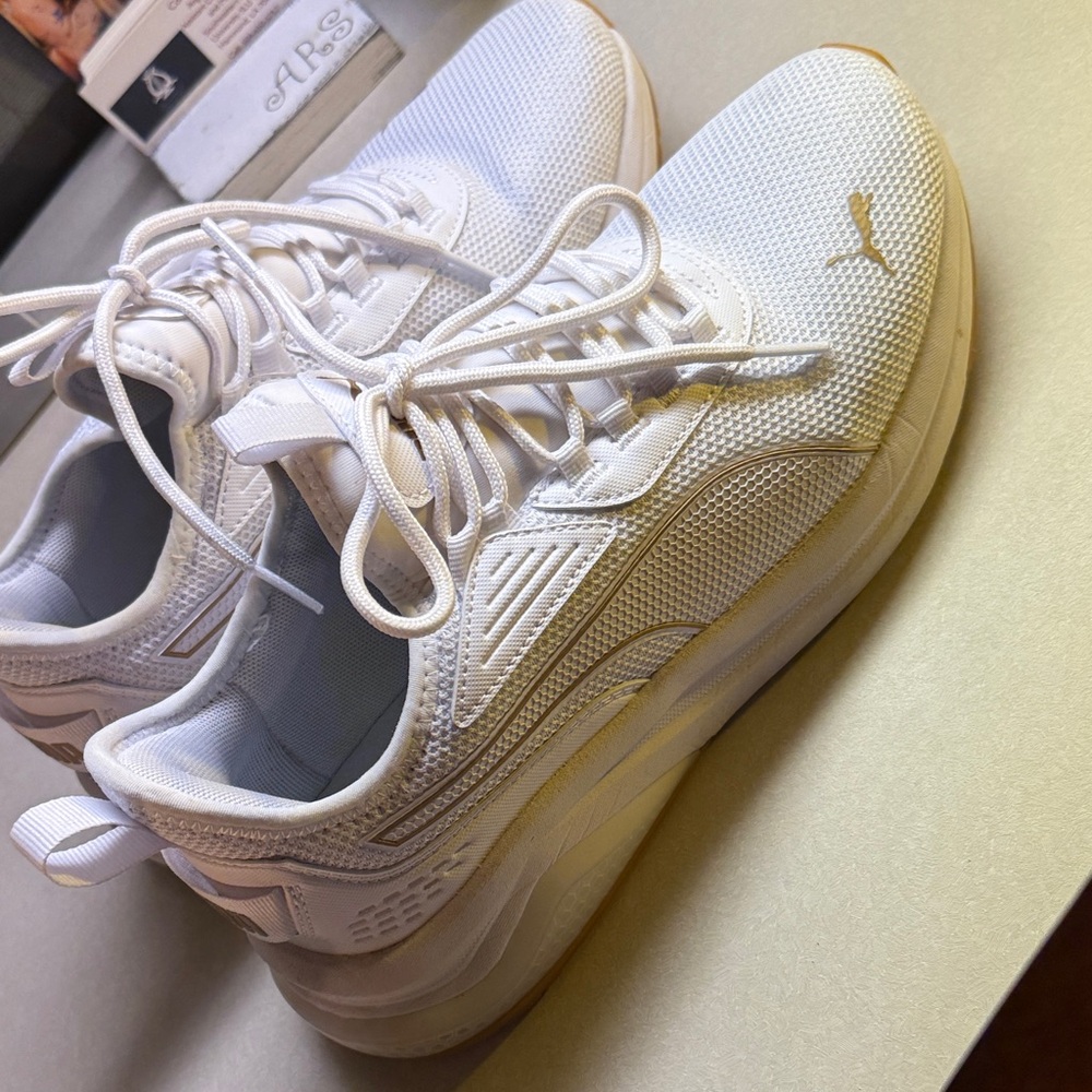 Puma All-White Athletic Shoes
